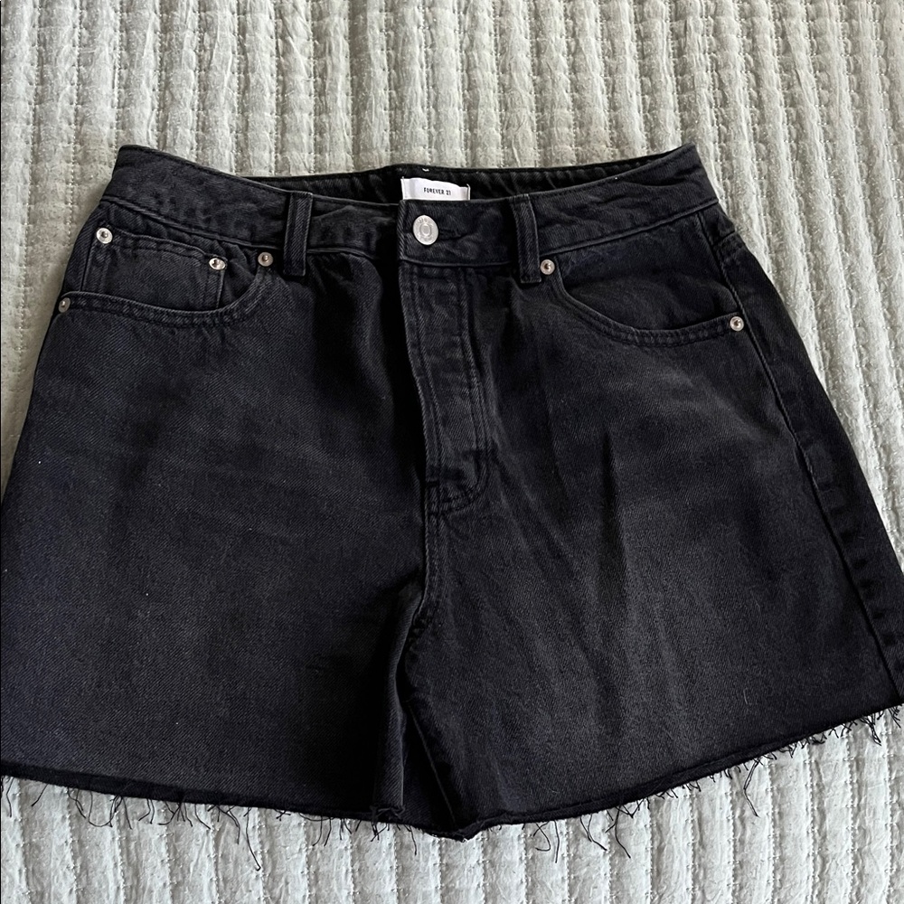 Forever 21 Black Cutoff Jean Shorts